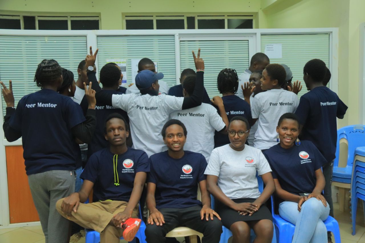 This picture was taken together with some of the members of the peer mentors club